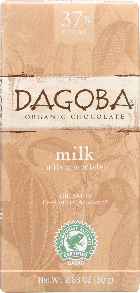 DAGOBA: Organic Chocolate Milk Chocolate Bar, 2.83 oz - Vending Business Solutions