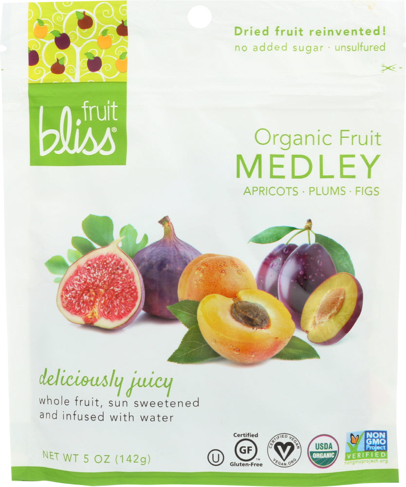FRUIT BLISS: Organic Fruit Medley Apricot, Fig and Plum, 5 oz - Vending Business Solutions