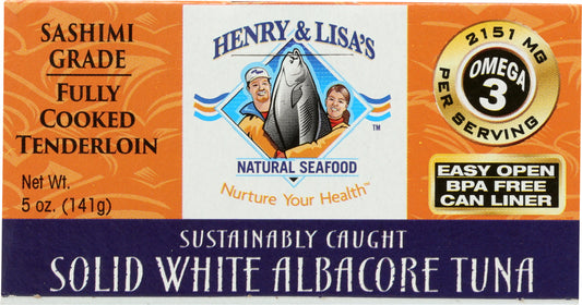 HENRY & LISAS: Solid White Albacore Tuna Sashimi Grade, 5 oz - Vending Business Solutions