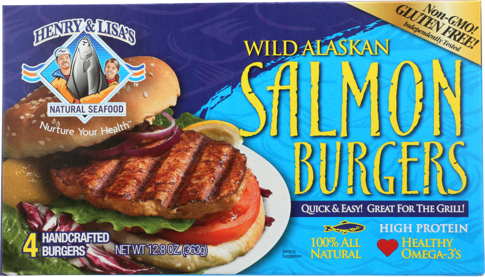 HENRY & LISAS: Wild Alaskan Salmon Burgers, 12.80 oz - Vending Business Solutions