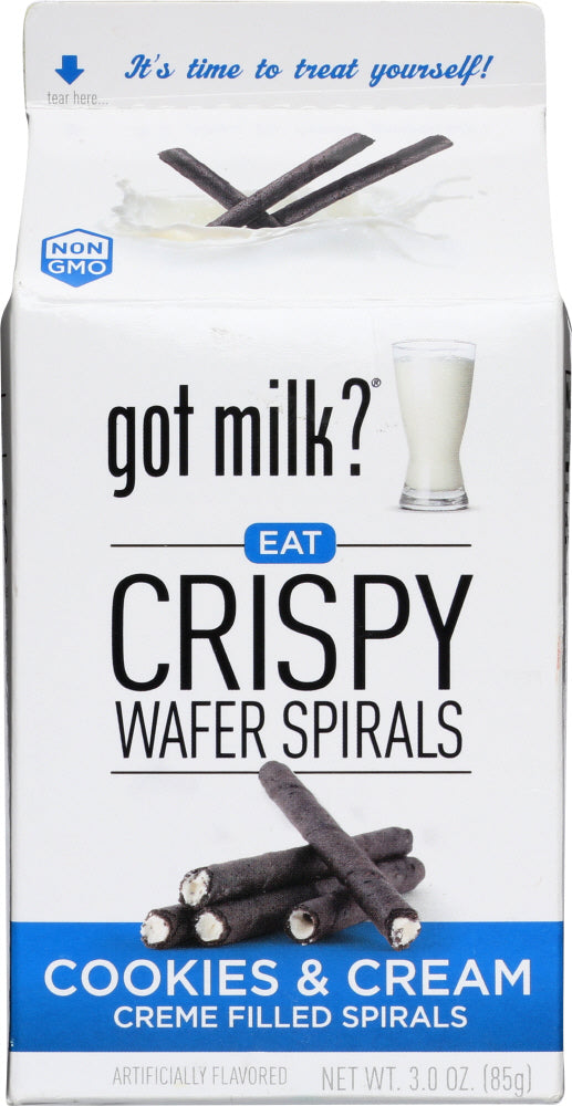 GOT MILK: Wafer Crispy Spirals Cookie, 3 oz - Vending Business Solutions
