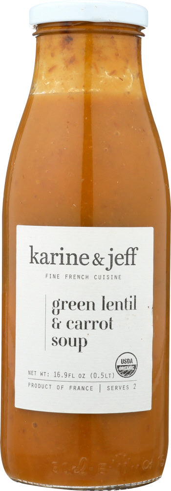 KARINE & JEFF: Soup Green Lentils Carrot, 16.9 oz - Vending Business Solutions