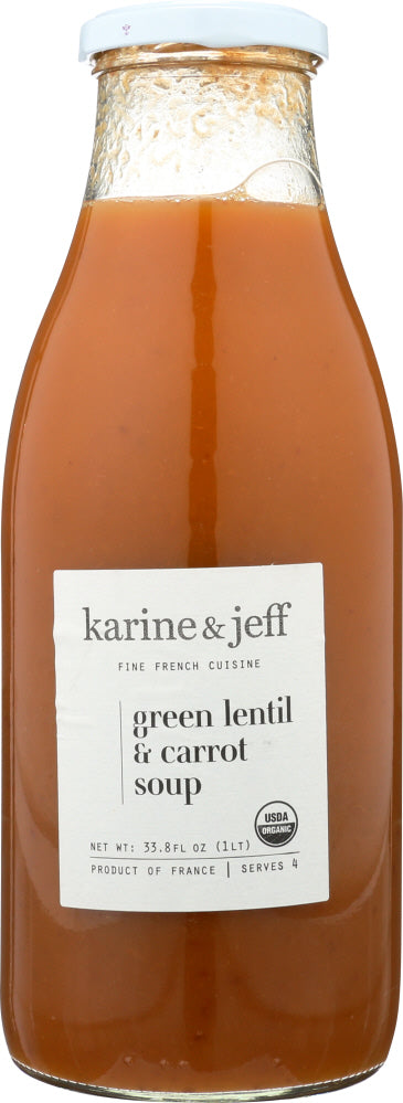 KARINE & JEFF: Soup Green Lentils Carrot Organic, 33.8 oz - Vending Business Solutions