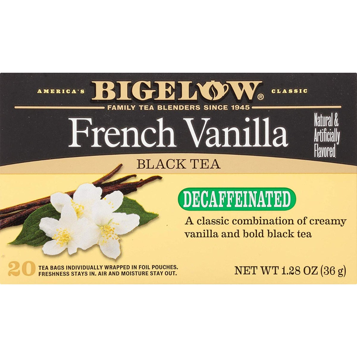 BIGELOW: French Vanilla Decaf Tea 20 Bags, 1.28 oz - Vending Business Solutions