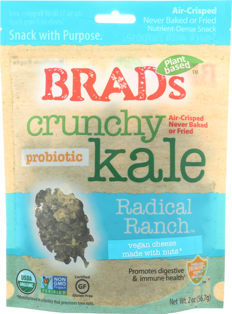 BRADS RAW: Crunchy Kale Radical Ranch with Probiotic, 2 oz - Vending Business Solutions