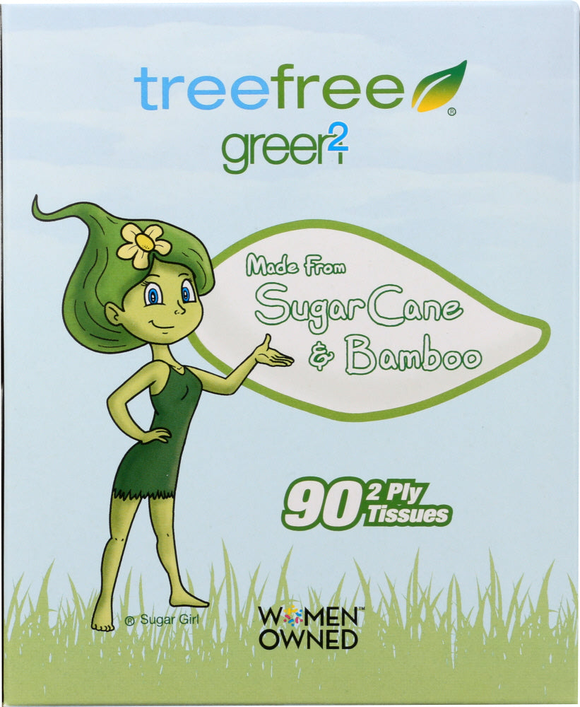 GREEN2: Tree Free Sugar Cane & Bamboo 2 Ply Tissues, 90 pc - Vending Business Solutions