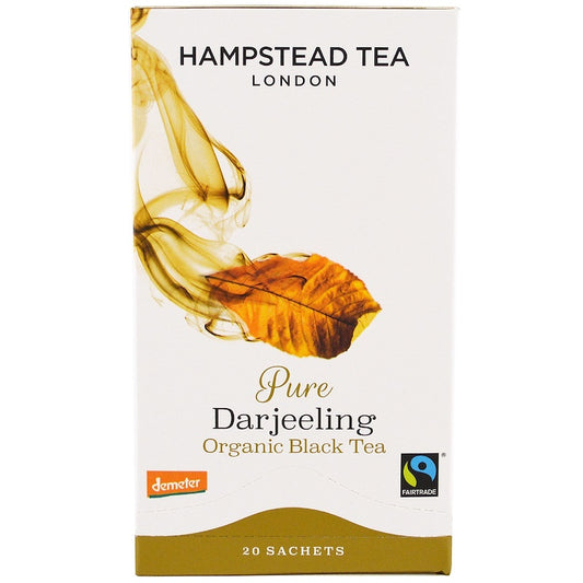 HAMPSTEAD TEA: Organic Fairtrade Darjeeling Black Tea Sachets, 20 bg - Vending Business Solutions