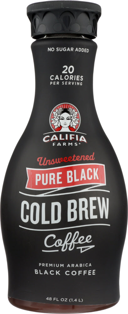 CALIFIA: Pure Black Cold Brew Coffee Unsweetened, 48 oz - Vending Business Solutions