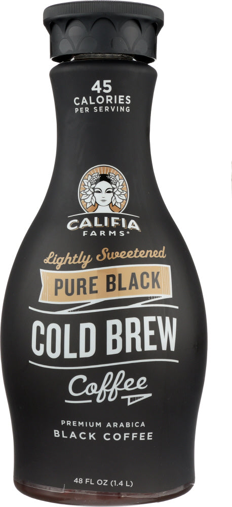 CALIFIA: Pure Black Cold Brew Coffee Lightly Sweetened, 48 oz - Vending Business Solutions