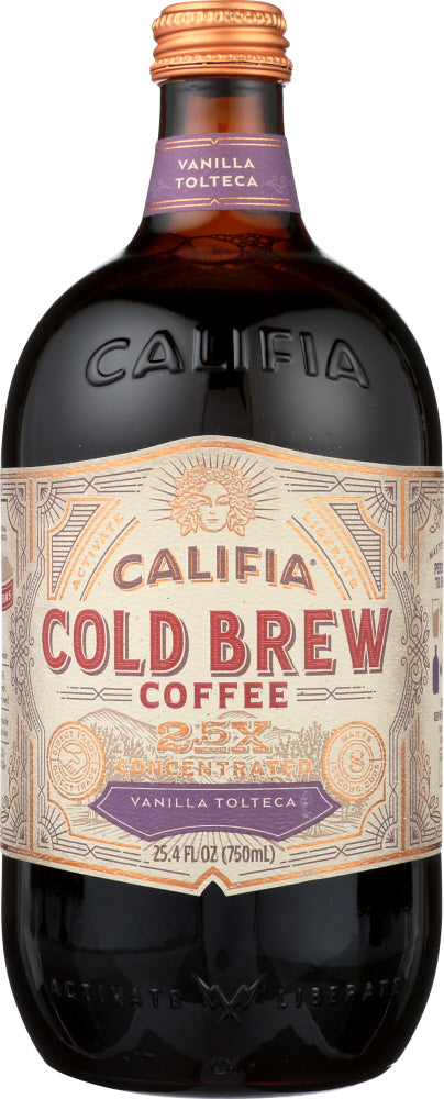 CALIFIA: Concentrated Cold Brew Coffee Vanilla Tolteca, 25.4 oz - Vending Business Solutions