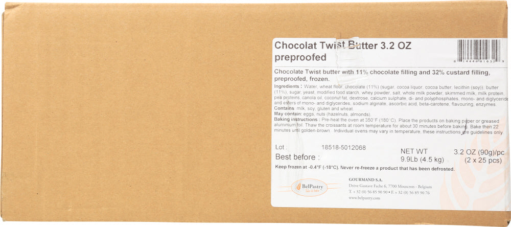 BELPASTRY INC: Chocolate Custard Twist 50 pc, 9.9 lb - Vending Business Solutions