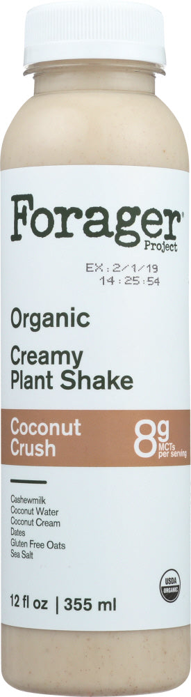 FORAGER: Organic Creamy Plant Shake Coconut Crush, 12 oz - Vending Business Solutions