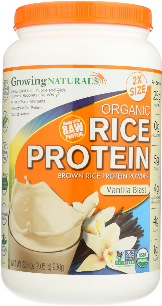 GROWING NATURALS: Organic Rice Protein Vanilla Blast, 32.8 oz - Vending Business Solutions