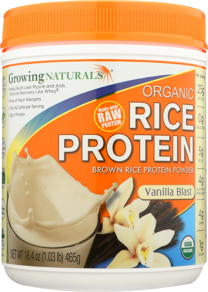 GROWING NATURALS: Organic Rice Protein Vanilla Blast, 16.4 oz - Vending Business Solutions