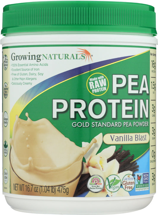 GROWING NATURALS: Yellow Pea Protein Vanilla Blast, 16.7 oz - Vending Business Solutions