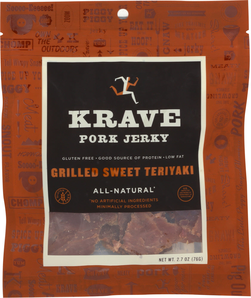 KRAVE: Pork Jerky Grilled Sweet Teriyaki 2.7 Oz - Vending Business Solutions