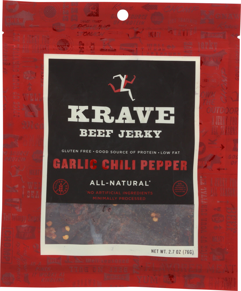 KRAVE: Beef Jerky Garlic Chili Pepper 2.7 Oz - Vending Business Solutions