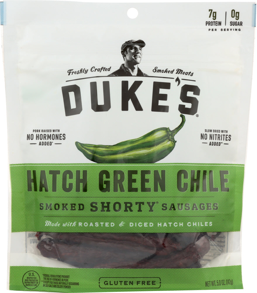 DUKES: Hatch Green Chile Shorty Smoked Sausage, 5 oz - Vending Business Solutions