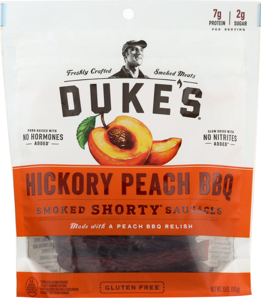 DUKES: Hickory Peach BBQ Shorty Smoked Sausages, 5 oz - Vending Business Solutions