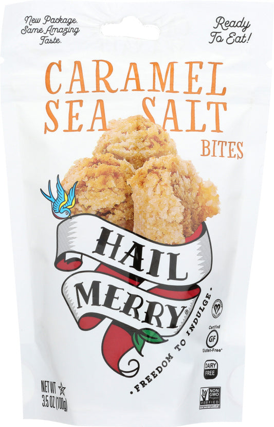 HAIL MERRY: Merry Bites Caramel Sea Salt, 3.5 oz - Vending Business Solutions