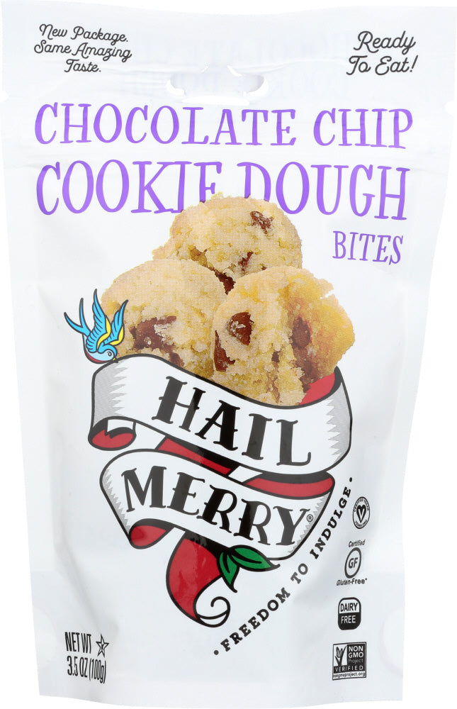 HAIL MERRY: Chocolate Chip Cookie Dough Bites, 3.5 oz - Vending Business Solutions