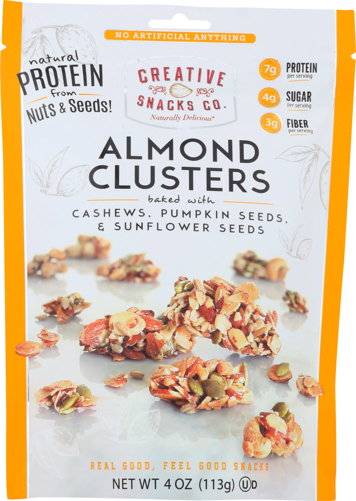 CREATIVE SNACKS: Almond Clusters Nut Cashews Pumpkin Seeds & Sunflower Seeds, 4 oz - Vending Business Solutions