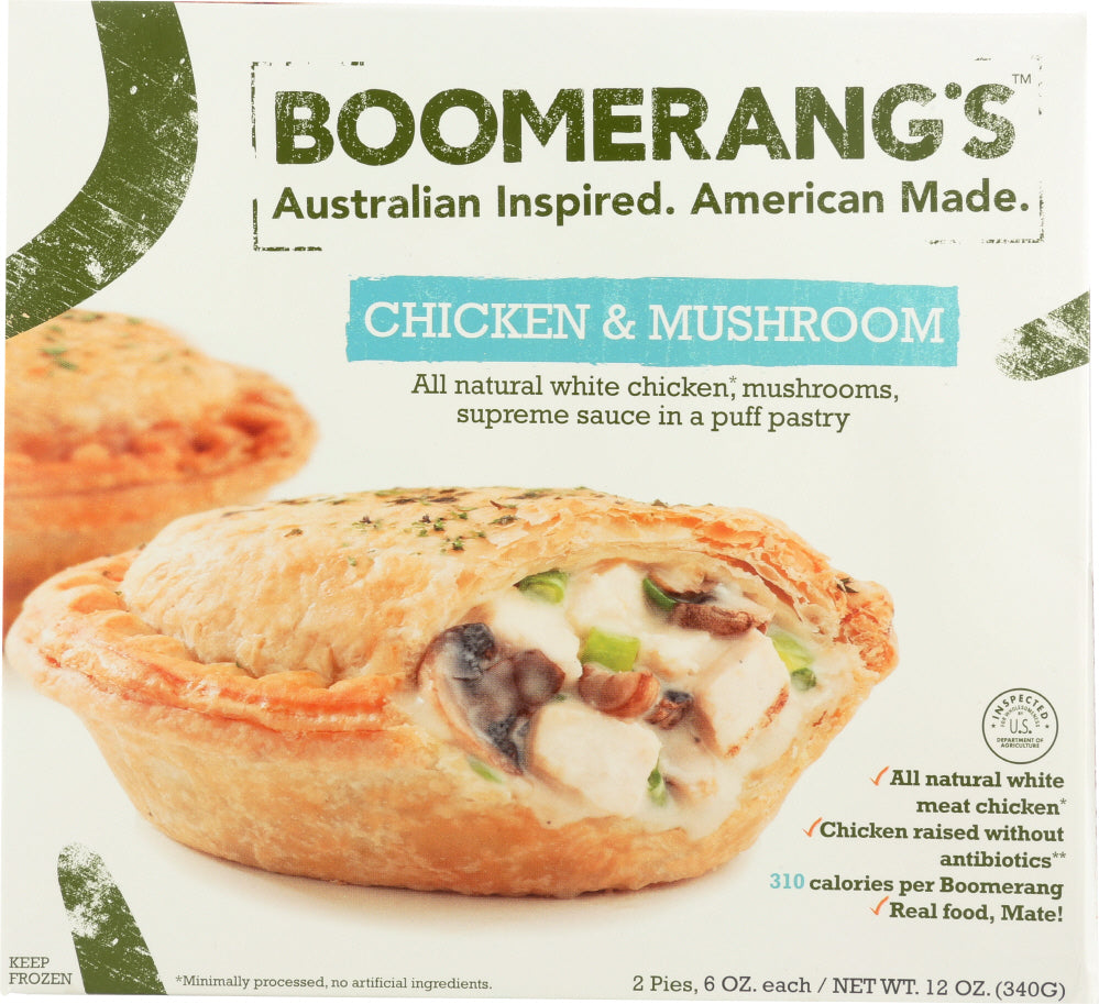 BOOMERANG'S: Chicken & Mushroom Pies, 12 oz - Vending Business Solutions