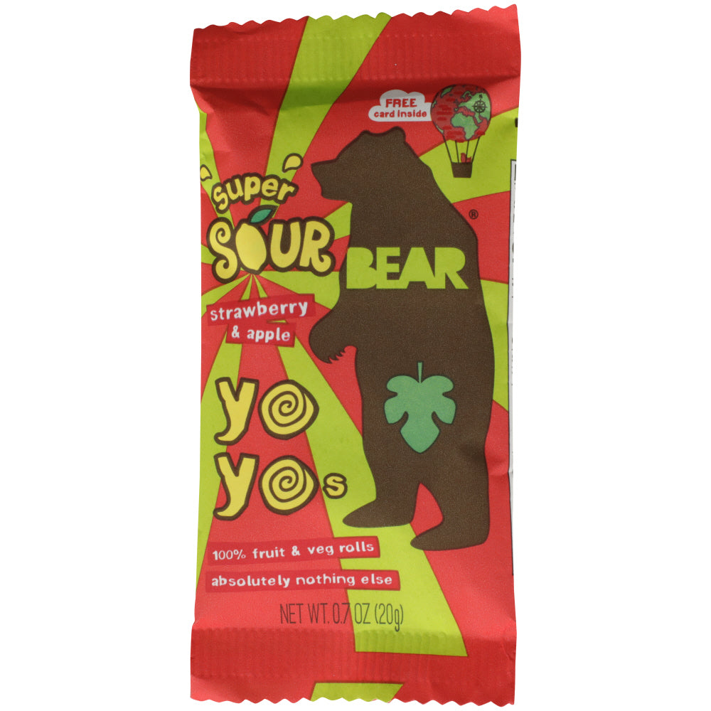 BEAR YOYO: Super Sour Yoyos Snack Strawberry Apple, 3.5 oz - Vending Business Solutions
