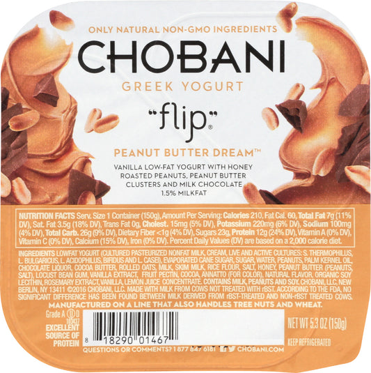 CHOBANI: Yogurt Peanut Butter Dream, 5.3 oz - Vending Business Solutions