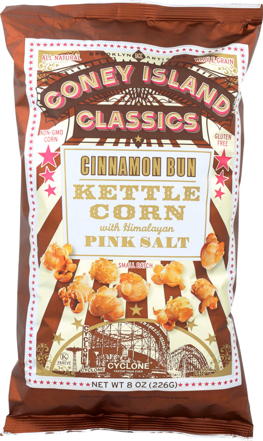 CONEY ISLAND CLASSICS KETTLE CORN: Cinnamon Bun Kettle Corn, 8 oz - Vending Business Solutions