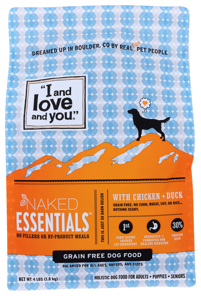 I&LOVE&YOU: Naked Essentials kibble Chicken & Duck Dog Food, 4 lb - Vending Business Solutions
