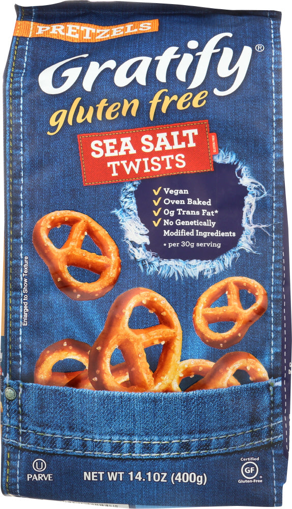 GRATIFY: Gluten Free Pretzels Sea Salt Twists, 14.1 oz - Vending Business Solutions