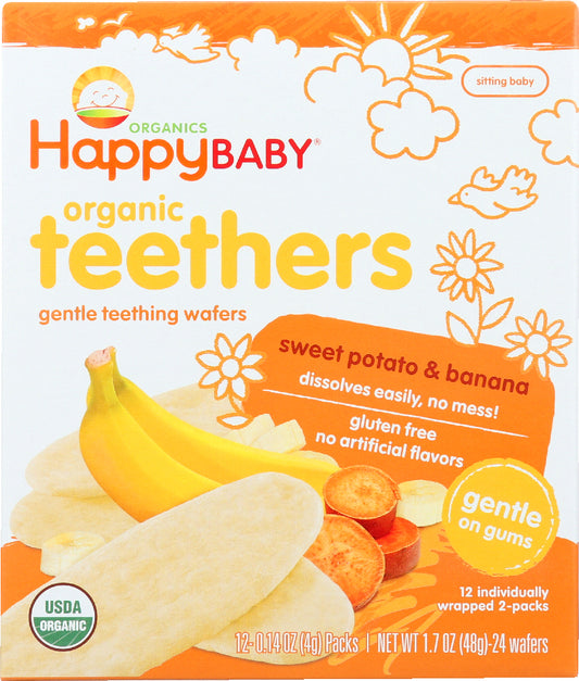 HAPPY BABY: Gentle Teething Wafers Banana & Sweet Potato Org, 1.7 oz - Vending Business Solutions