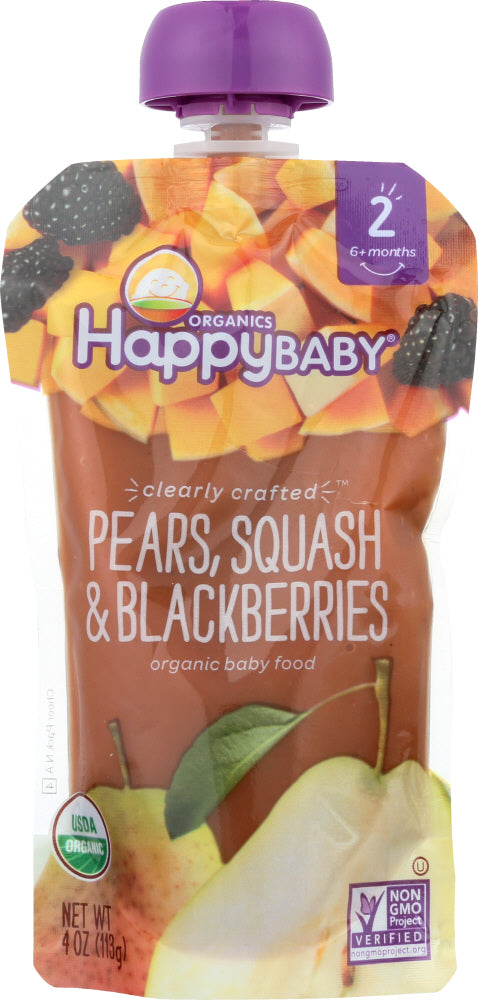 HAPPY BABY: S2 Pear Squash Blackberry Organic, 4 oz - Vending Business Solutions