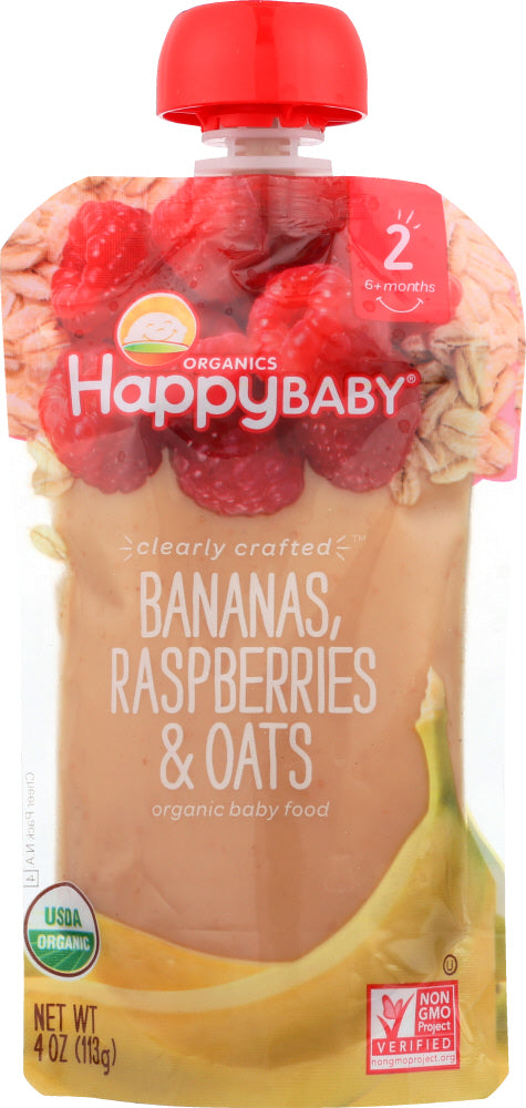 HAPPY BABY: S2 Banana Raspberry Oats Organic, 4 oz - Vending Business Solutions