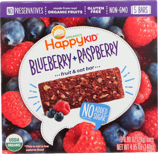 HAPPY KID: Bar Oat Blueberry and Raspberry Organic, 4.95 oz - Vending Business Solutions