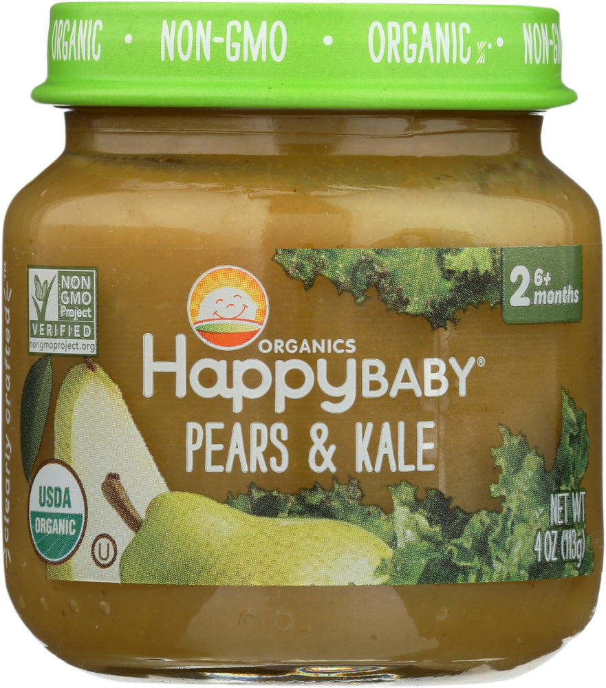 HAPPY BABY: Stage 2 Pears and Kale Baby Food, 4 oz - Vending Business Solutions