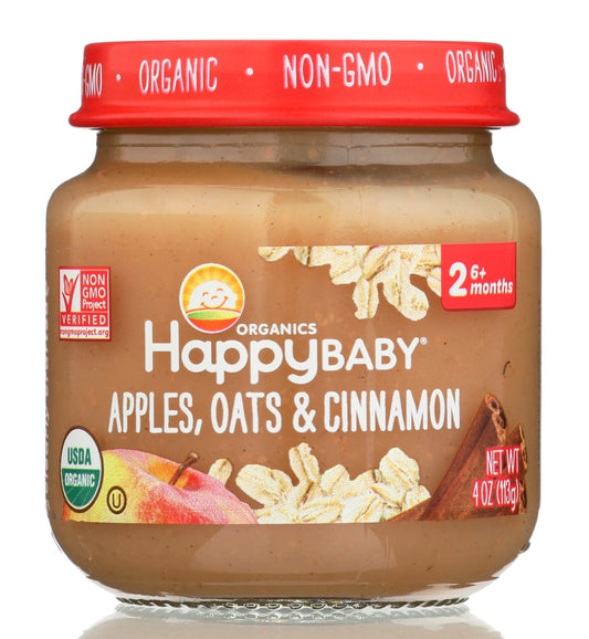 HAPPY BABY: Stage 2 Apples, Oats and Cinnamon, 4 oz - Vending Business Solutions