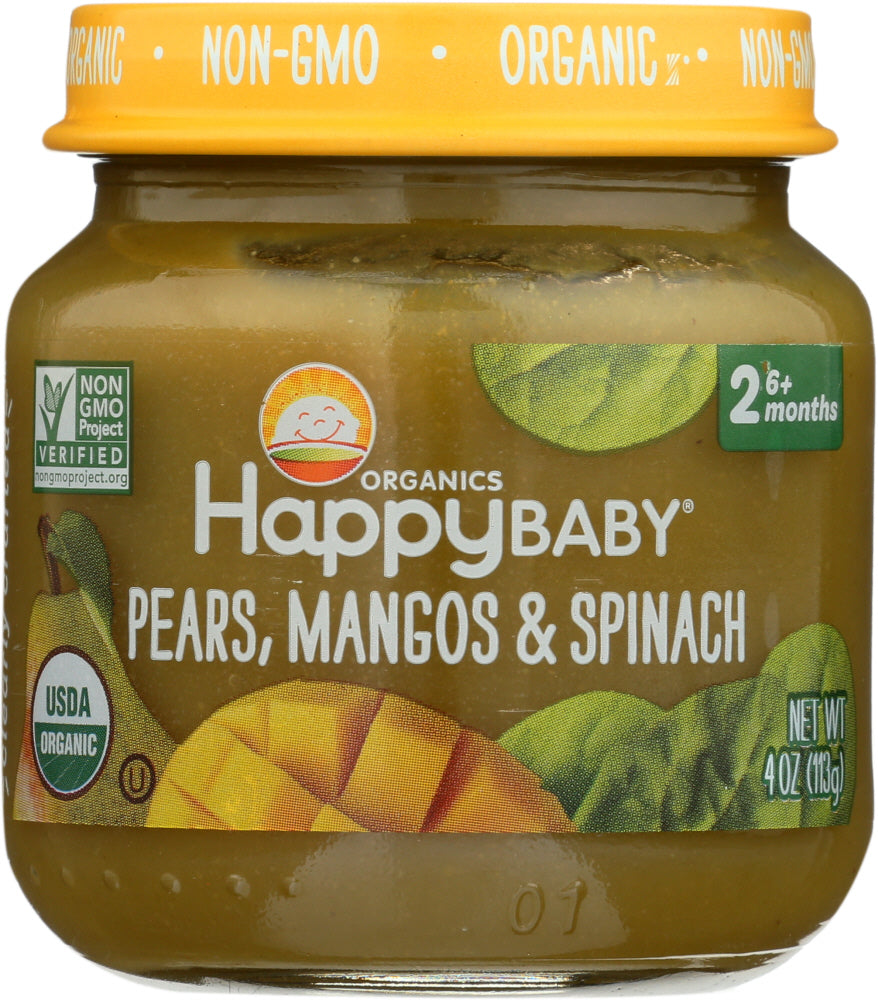 HAPPY BABY: Stage 2 Pears Mangos and Spinach, 4 oz - Vending Business Solutions