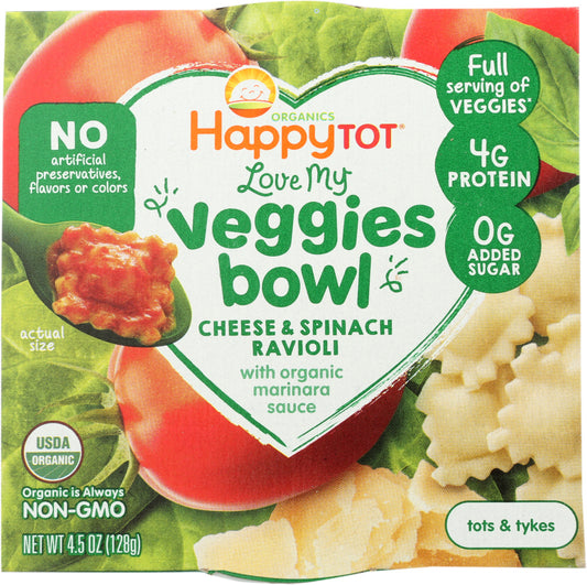 HAPPY BABY: Cheese and Spinach Ravioli Bowl, 4.5 OZ - Vending Business Solutions