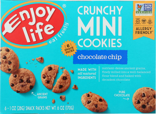 ENJOY LIFE: Crunchy Chocolate Chip Mini Cookies, 6 oz - Vending Business Solutions