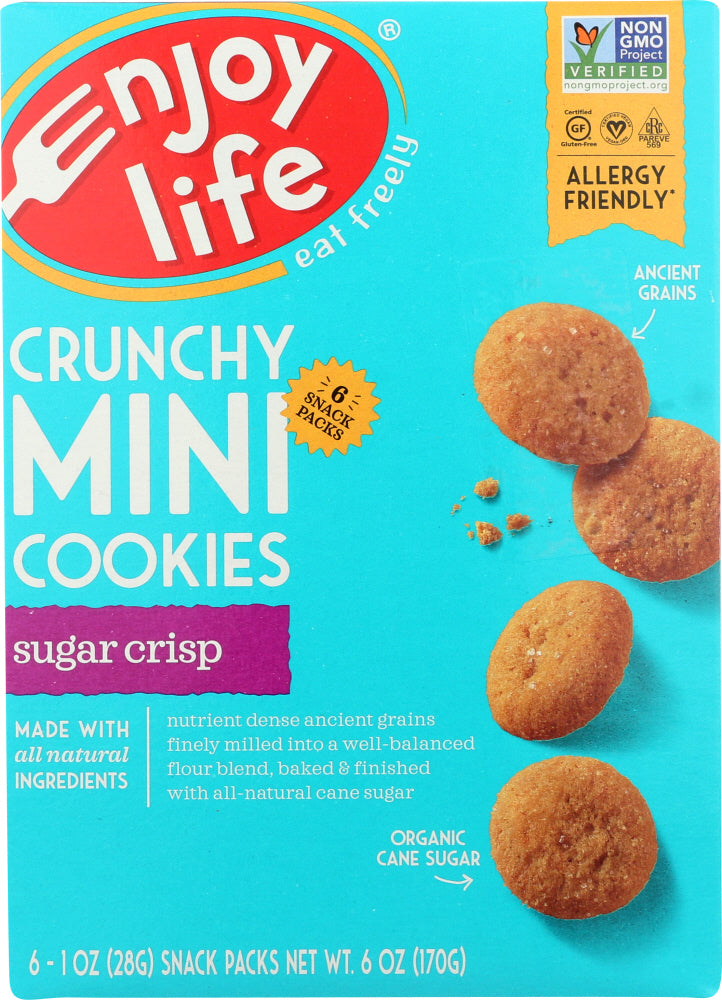 ENJOY LIFE: Sugar Crisp Crunchy Mini Cookies, 6 oz - Vending Business Solutions