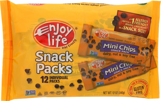 ENJOY LIFE: Chocolate Chip Semi Sweet Snack Pack, 12 oz - Vending Business Solutions