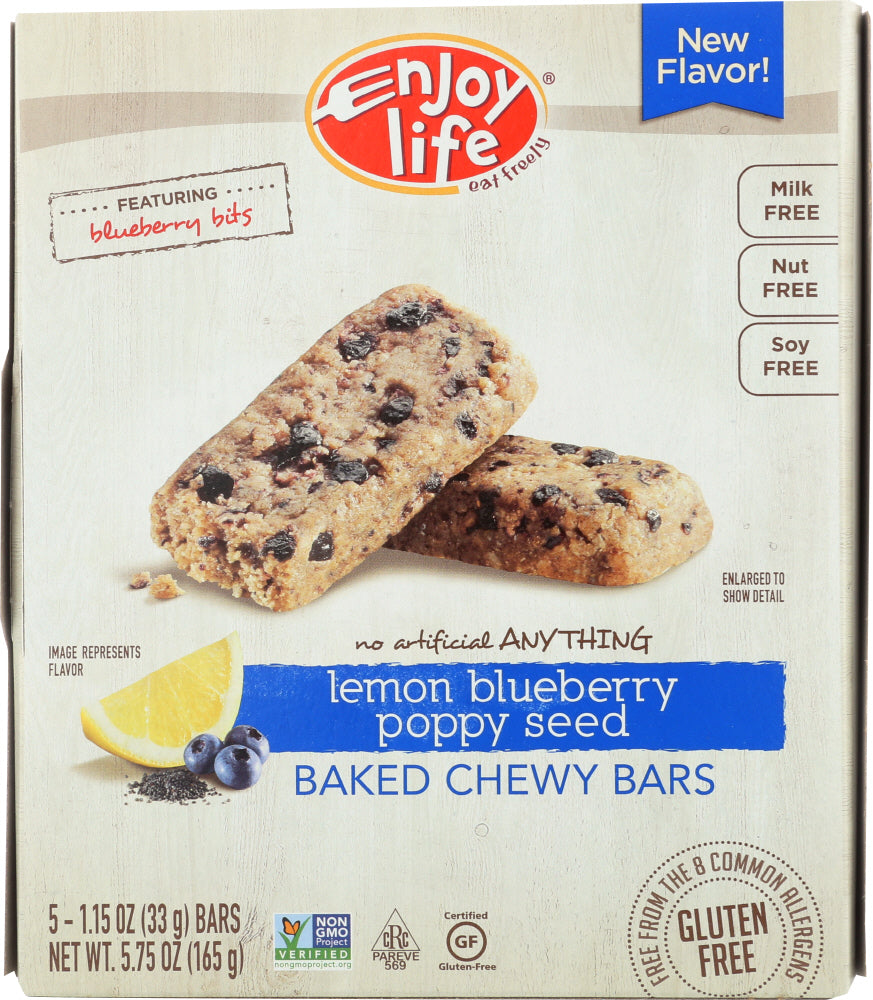 ENJOY LIFE: Bar Snack Lemon Blueberry Poppy Seed, 5.75 oz - Vending Business Solutions