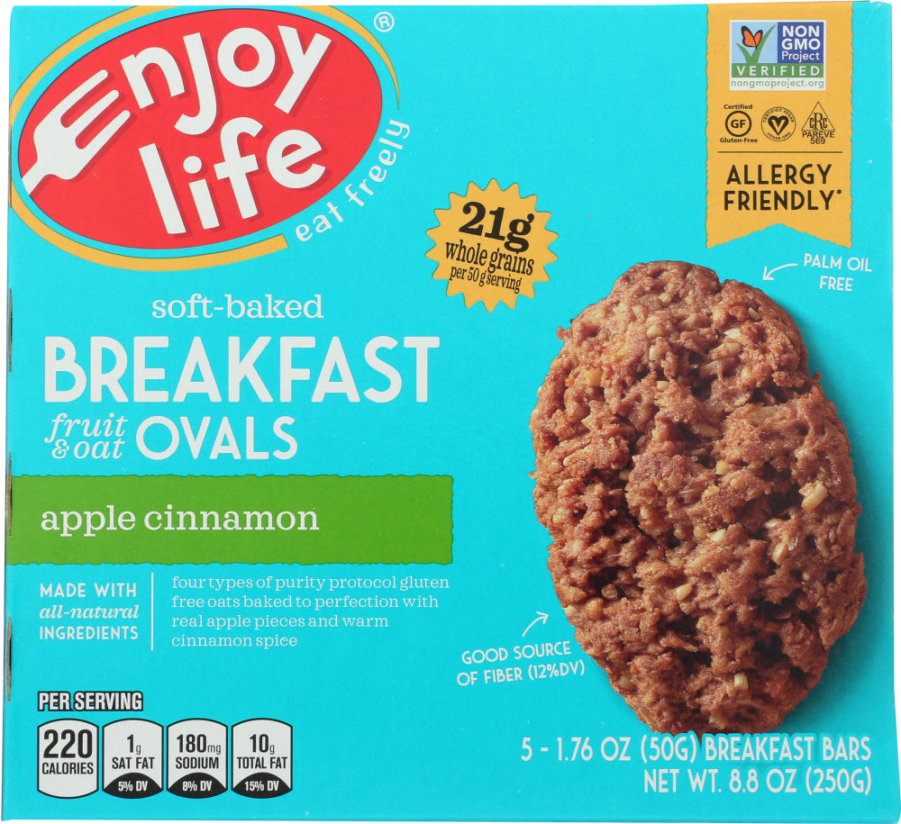 ENJOY LIFE: Bar Breakfast Oval Apple Cinnamon, 8.8 oz - Vending Business Solutions