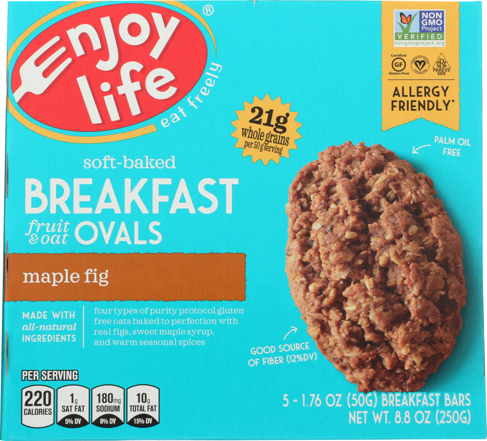 ENJOY LIFE: Breakfast Oval Maple Fig Bar, 8.8 oz - Vending Business Solutions