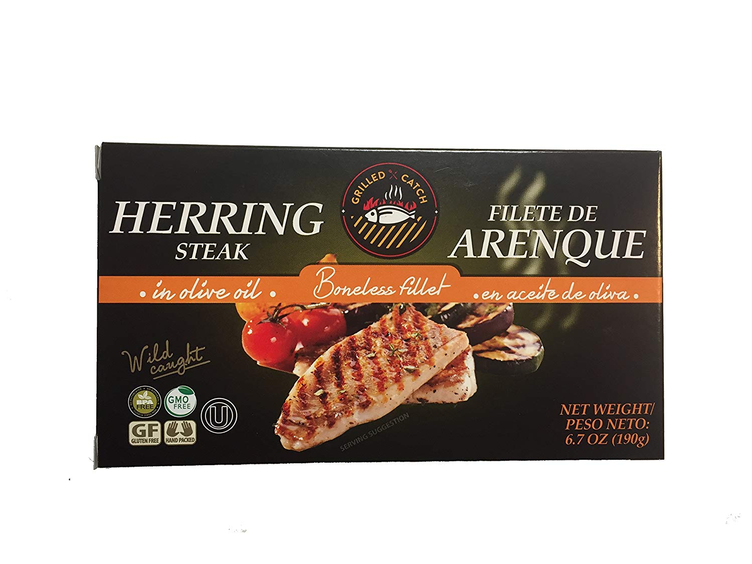 GRILLED CATCH: Herring Steak in Olive Oil, 6.7 oz - Vending Business Solutions