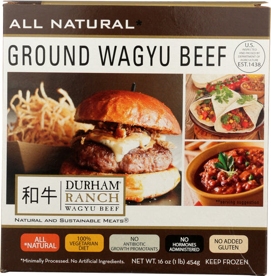 DURHAM RANCH: Frozen Ground Wagyu Beef, 16 oz - Vending Business Solutions