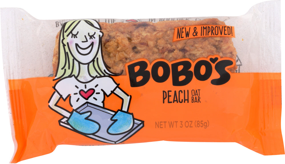 BOBO'S: Oat Bars Gluten Free All Natural Bar Peach, 3 oz - Vending Business Solutions