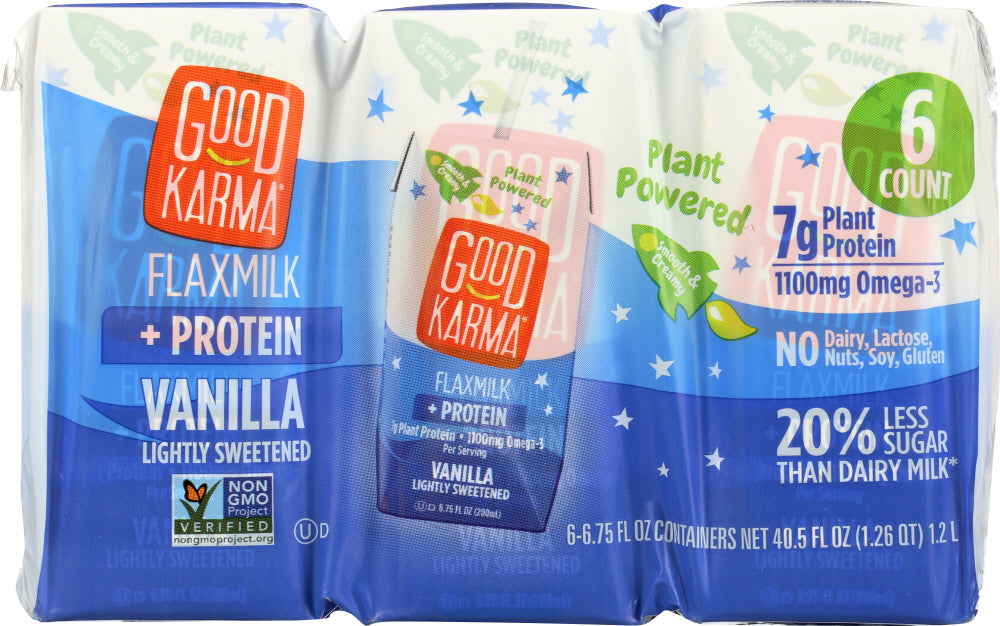 GOOD KARMA: Vanilla Lightly Sweetened Flaxmilk Protein 6 Pack, 40.5 fo - Vending Business Solutions
